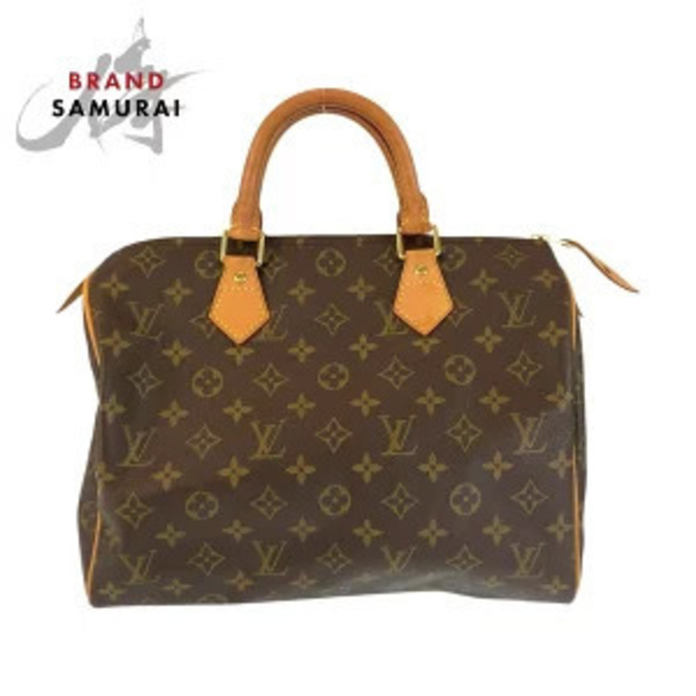 Louis Vuitton Monogram Speedy Brown Leather Handbag Boston